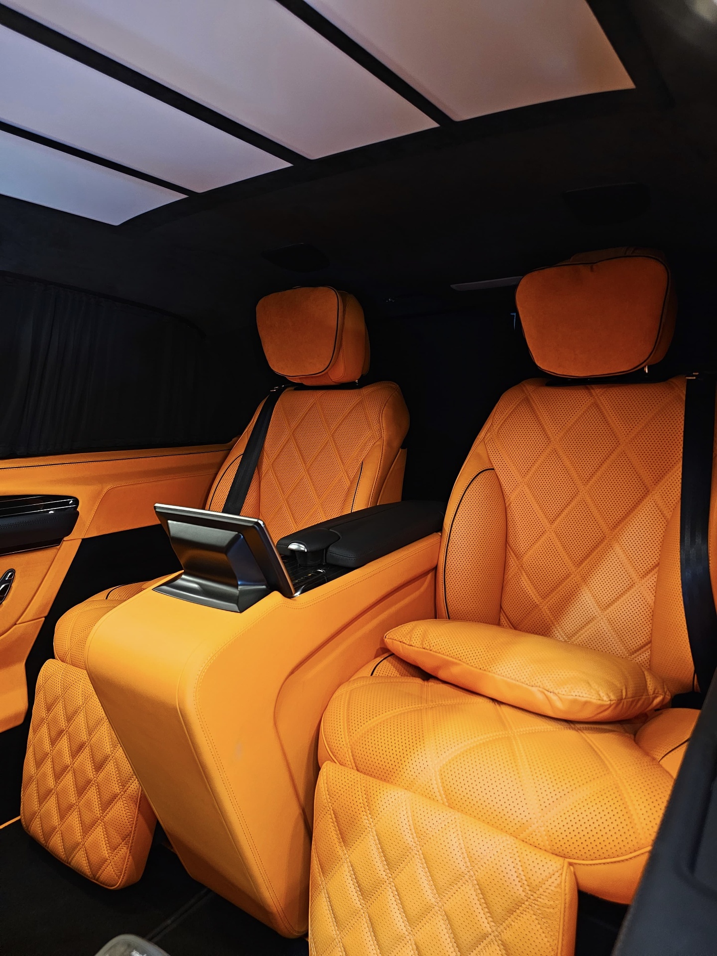 Custom orange leather interior